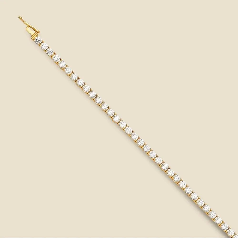 14k Solid Gold Tennis Bracelet 2.25 mm - Birthday Gift - CZ Stones - Trendy